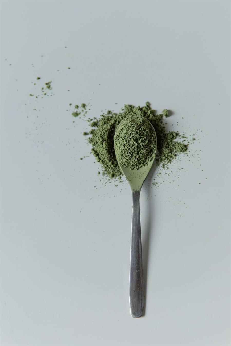 Bowl of matcha on a light background