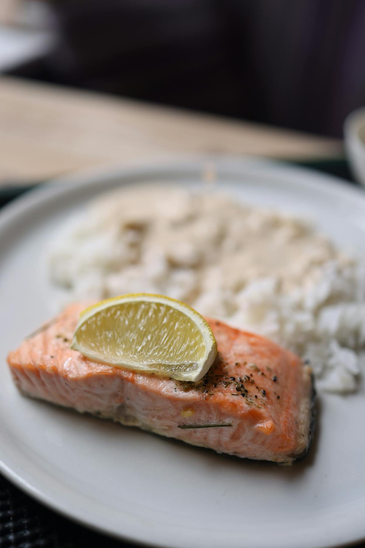 Salmon fillet on a light surface